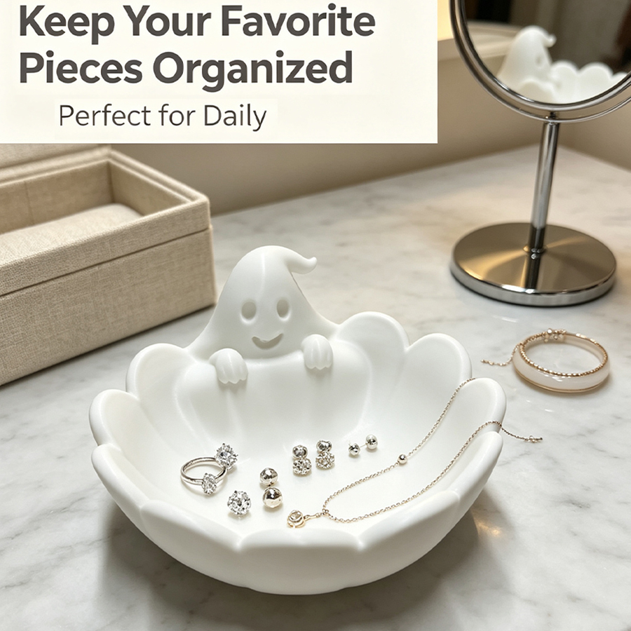 Home Essentials Bathroom Storage - Матовый белый 3D-поднос для украшений в