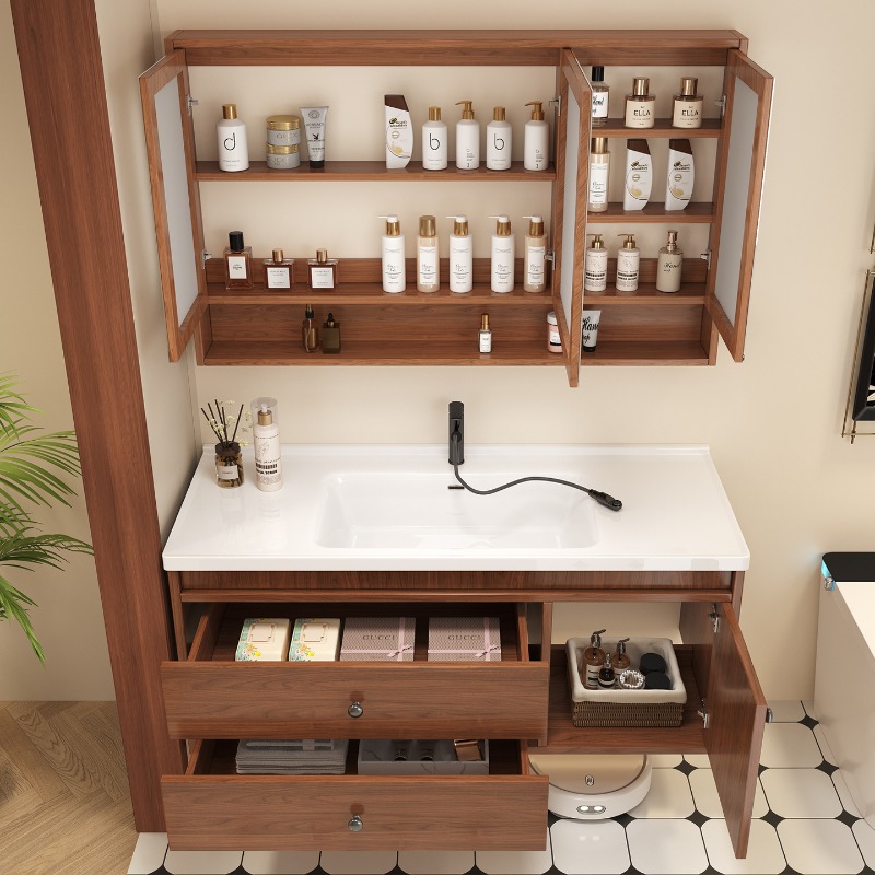 Белый напольный шкаф для ванно – обзор и цена Home Bathroom Vanity Combo